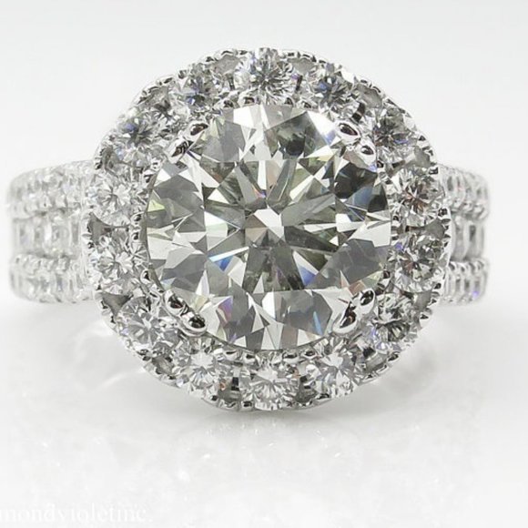 NEW Round Diamond Halo sterling silver Engagement Ring - Picture 4 of 4